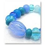 Yahoo! Yahoo!ショッピング(ヤフー ショッピング)cool-2 ガラスアート COOL とんぼ玉 天然石 ビーズの作品 ブルーブレスレット