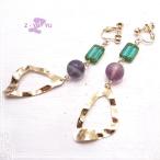 フローライトバイカラーイヤリングZ...