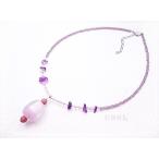 アメジストビーズネックレスガラスと...