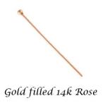 ゴールドフィルド /ボールピンパーツ/ T0.50xL38.1mm 14Kローズ /10本/ ピンク K14GF 14KGF アクセサリーパーツ 金具