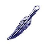 серебряный 925 очарование детали перо перо примерно 24x6mm /10 шт / sv925 rhodium цвет покрытие 