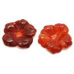 Yahoo! Yahoo!ショッピング(ヤフー ショッピング)カーネリアン 【天然石パーツ】パーツ お花モチーフパーツ ジェムストーンパーツ 約27x27x3.5mm 《1個》