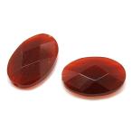 Yahoo! Yahoo!ショッピング(ヤフー ショッピング)カーネリアン 【天然石パーツ】 オーバルファセットパーツ（貫通穴） いろいろなパーツ 約30x20x7mm 穴径：約1mm 《1個》