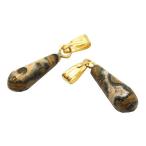 Yahoo! Yahoo!ショッピング(ヤフー ショッピング)レオパードスキンジャスパー 【天然石チャーム】 ドロップ型 チャームパーツ 約16x6x6mm 《1個》