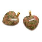 Yahoo! Yahoo!ショッピング(ヤフー ショッピング)ユナカイト 【天然石チャーム】 ハート型 チャームパーツ 約20x20x6mm 《1個》