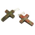 Yahoo! Yahoo!ショッピング(ヤフー ショッピング)ユナカイト 【天然石チャーム】 クロス型 チャームパーツ 約25x18x4mm 《1個》