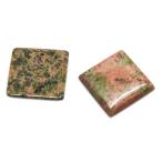 Yahoo! Yahoo!ショッピング(ヤフー ショッピング)ユナカイト 【天然石パーツ】  スクエアカボション いろいろなパーツ カボッション 約16x16x3mm 《1個》