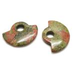 Yahoo! Yahoo!ショッピング(ヤフー ショッピング)ユナカイト 【天然石パーツ】  扇形モチチーフ いろいろなパーツ 約 46x35x7mm 穴径:約10mm 《1個》