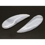 Yahoo! Yahoo!ショッピング(ヤフー ショッピング)ブルーレースアゲート 【天然石パーツ】 羽 フェザー 穴あき 約33x10x3mm 《1個》