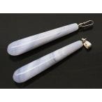 Yahoo! Yahoo!ショッピング(ヤフー ショッピング)ブルーレースアゲート 【天然石チャーム】 細長滴トップペンダントパーツ チャームパーツ 約38x6x6mm 《1個》