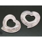 Yahoo! Yahoo!ショッピング(ヤフー ショッピング)ローズクォーツ 【天然石パーツ】　穴あきハートモチーフパーツ　約18.5x20x4mm　《1個》　モチーフパーツ