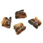 Yahoo! Yahoo!ショッピング(ヤフー ショッピング)タイガーアイ 【天然石パーツ】 ウサギ 兎 うさぎの 動物パーツ 置物 片穴 約21x15x8mm  《1個》