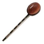 ヘアピン 天然石飾り付サンドストーン