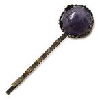 ヘアピン 天然石飾り付アメジスト