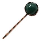 ヘアピン 天然石飾り付モスアゲート