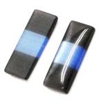 Yahoo! Yahoo!ショッピング(ヤフー ショッピング)ブルーxブラック 合成石 人工石 パーツ 約16x6x3mm 1個