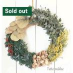 ミモザと実と葉のナチュラルリース