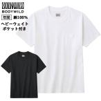 グンゼ ボディワイルド Tシャツ ヘビーウェイト メンズ コットン 厚地 天竺 丸首 半袖 シャツ カジュアル GUNZE 無地 綿100% BODYWILD BW1914 M-LL