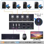 ELEVIEW 4K KVMスイッチ パソコン切替器（PC4台用）HDMIディスプレイ USBキーボード・マウスを共有 | 4K@30Hz