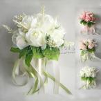 ウエディングブーケ ブートニア リストブーケ 花束 花飾り 結婚式 バラ造花 手首の花   花嫁 披露宴 手作り キット ブライダルブーケ
