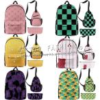 ショッピング鬼滅の刃 鬼滅の刃 バッグ ショルダーバッグ ペンケース 三点セット リュック 旅行 子供 キッズ 大容量 多機能 パック リュックサック 学生 防水 登山