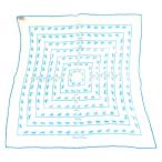 HERMES Hermes Calle 45 SAUT GALOP CANTER RACK лошадь рисунок шелк шарф белый × голубой контрольный номер :10274