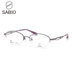 サビオ メガネ SB22705 LA 50 SABIO ナイロール ハーフリム シンプル チタン 日本製 鯖江産 MADE IN JAPAN