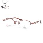 サビオ メガネ SB22705 RO 50 SABIO ナイロール ハーフリム シンプル チタン 日本製 鯖江産 MADE IN JAPAN