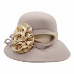 ショッピングハット レディース ハット ウール100％ ウール帽体 コンプリット Complit ライトベージュ イタリア製 婦人 帽子 パーティー 秋冬 23668