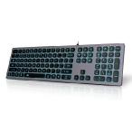 POWZAN Aluminum Quiet Wired Keyboard Backlit- Sl