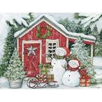 　LANG Snowman'S Farmhouse Pop-Up Christmas Cards (2005118)並行輸入