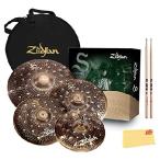 Zildjian SD4680 S Family Dark Cymbal Pack Bundle with Cymbal Bag, Drumsticks, and Austin Bazaar Polishing Cloth 並行輸入
