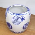 水鉢 火鉢 鉢カバー 丸紋 深型 プランターカバー 睡蓮鉢 メダカ鉢 金魚鉢 陶器 めだか鉢 鉢 陶器 和モダン 和風 観葉植物