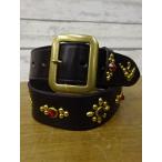 クッシュマン CUSHMAN 40mm SINGLE PIN STUDS LEATHER BELT 29180 ブラック スタッズ ベルト