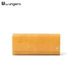 【正規販売店】U by ungaro ピエッツ フタ付BOX長財布 ［ユーバイ ウンガロ］ レディース かぶせ レザー 本革 型押し エレガント リッチ