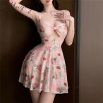  симпатичный baby doll Ran Jerry женский цветочный принт прозрачный Cami платье femi человек T-back комплект взрослый симпатичный Night одежда 