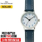 ザ・クロックハウス ナチュラルカジュアル LNC1001-WH1B レディース 腕時計 ソーラー 革ベルト ブルー ホワイト