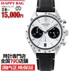 ショッピング福袋対象 選べる福袋対象 サクスニーイザック クオーツ クロノグラフ SY15221-WH メンズ 腕時計 電池式 ホワイトダイヤル ブラック 革ベルト LB2026