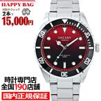 ショッピング福袋対象 選べる福袋対象 サクスニーイザック 3針 ダイバーデザイン SY15223-RE メンズ 腕時計 クオーツ 電池式 レッドダイヤル メタルバンド LB2026