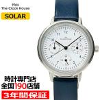 ザ・クロックハウス LNC1002-WH1B ナチュラルカジュアル 腕時計 レディース ソーラー 紺革ベルト ホワイト 雑誌掲載 THE CLOCK HOUSE