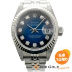 ロレックス デイトジャスト 79174G Y番 ダイヤ ブルーグラデーション WG SS コンビ 自動巻き 腕時計 レディース ウォッチ ROLEX◆中古