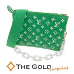  Louis Vuitton k солнечный PM M20760 овечья кожа зеленый белый bai цвет цепь сумка на плечо женский мужской LOUIS VUITTON* б/у 