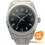 ROLEX オイスターパーペチュアル 77080 A番 OH済 仕上げ済 31mm 黒文字盤 自動巻き 腕時計 ボーイズサイズ ウォッチ ロレックス◆中古