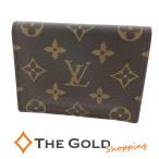 LOUIS VUITTON ジャポンサンガプール M60530 モノグラム キャンバス ブラウン 二つ折り クリアポケット カードケース 男女兼用 ルイヴィトン◆中古
