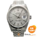 ROLEX デイトジャスト 16234 P番 点検済 36mm WG SS コンビ シルバー文字盤 自動巻き メンズ ウォッチ 腕時計 ロレックス◆中古