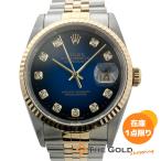 ROLEX Date Just 16233G OH settled 10P diamond голубой градация комбинированный наручные часы мужской часы Rolex * б/у 