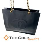 CHANEL цепь большая сумка черная икра s gold черный Gold металлические принадлежности сумка на плечо женский Chanel * б/у 