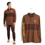 [L XL]BURTON мужской внутренний Men's Burton Midweight Rugby Shirt(Bison / Seal Brown)