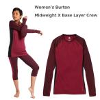 [XS S M размер ]BURTON женский внутренний Women's Midweight X Base Layer Crew (Port Royal / Spiced Plum)