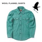 SALE 23-24 фланель рубашка зеленый механизм закрывания GREEN CLOTHING WOOL FLANNEL SHIRTS (TURQUOISE) WOOL:50%